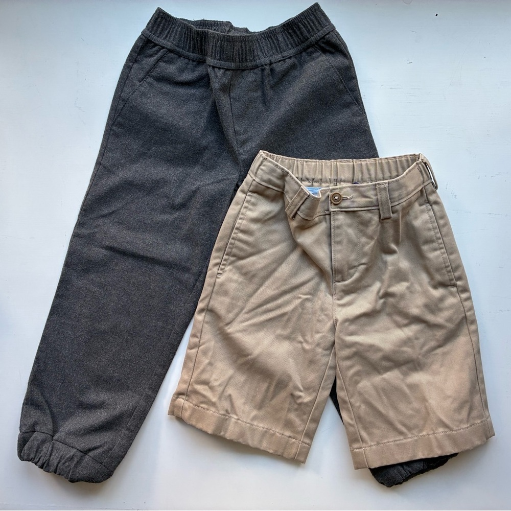 Lands' End Kids Gray and Tan Shorts Set